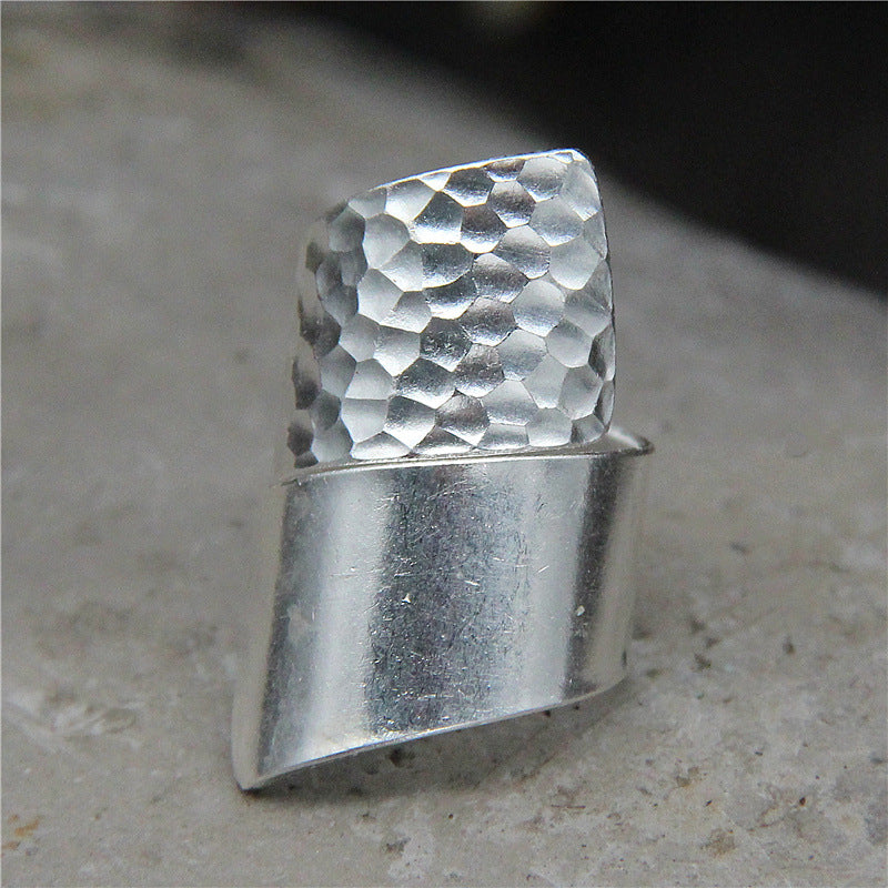 Hill Tribe Silver Hammered Wide Ring