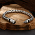 Men’s Sterling Silver Braided Wheat Chain Bracelet