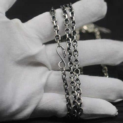 Men's Sterling Silver Eagle Hook Anchor Link Chain 18"-28"