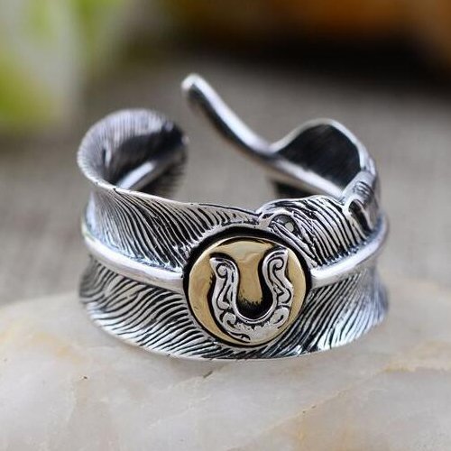 Men's Sterling Silver Feather Wrap Ring