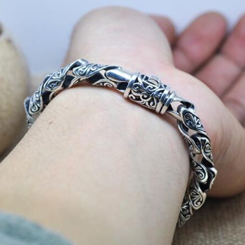 Men's Sterling Silver Ivy Bracelet - Jewelry1000.com