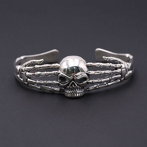 Men's Sterling Silver Skull Cuff Bracelet