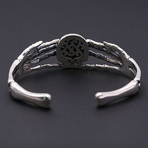 Men's Sterling Silver Skull Cuff Bracelet