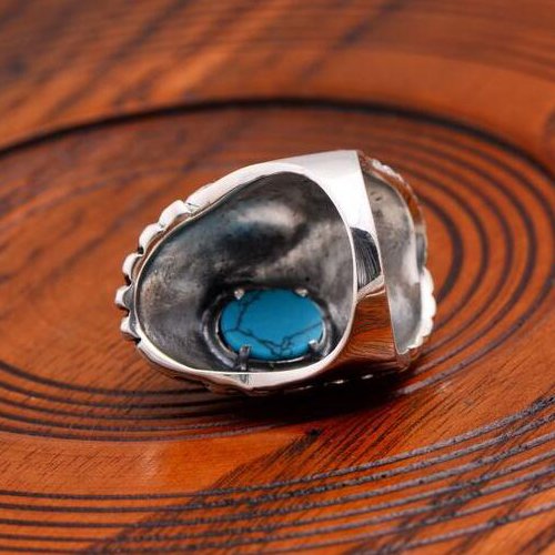 Men's Sterling Silver Turquoise Eagle Ring