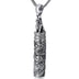 Men's Fine Silver Dragon Cylinder Pendant Necklace