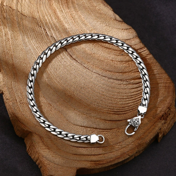 Men’s Sterling Silver Cuban Link Bracelet – Slim 5mm Chain