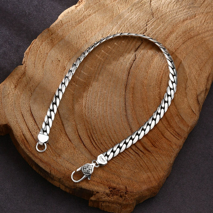 Men’s Sterling Silver Cuban Link Bracelet – Slim 5mm Chain