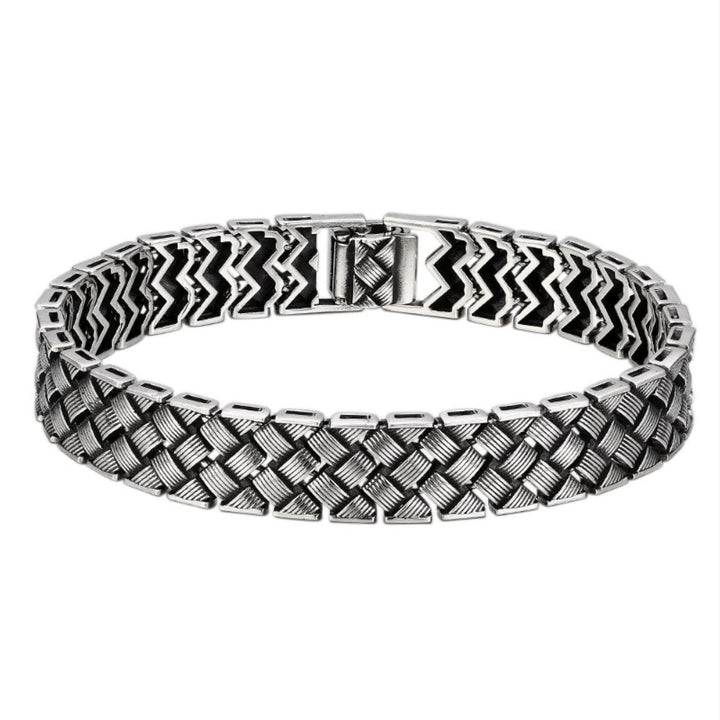 Men's Sterling Silver Basket Braided Bracelet