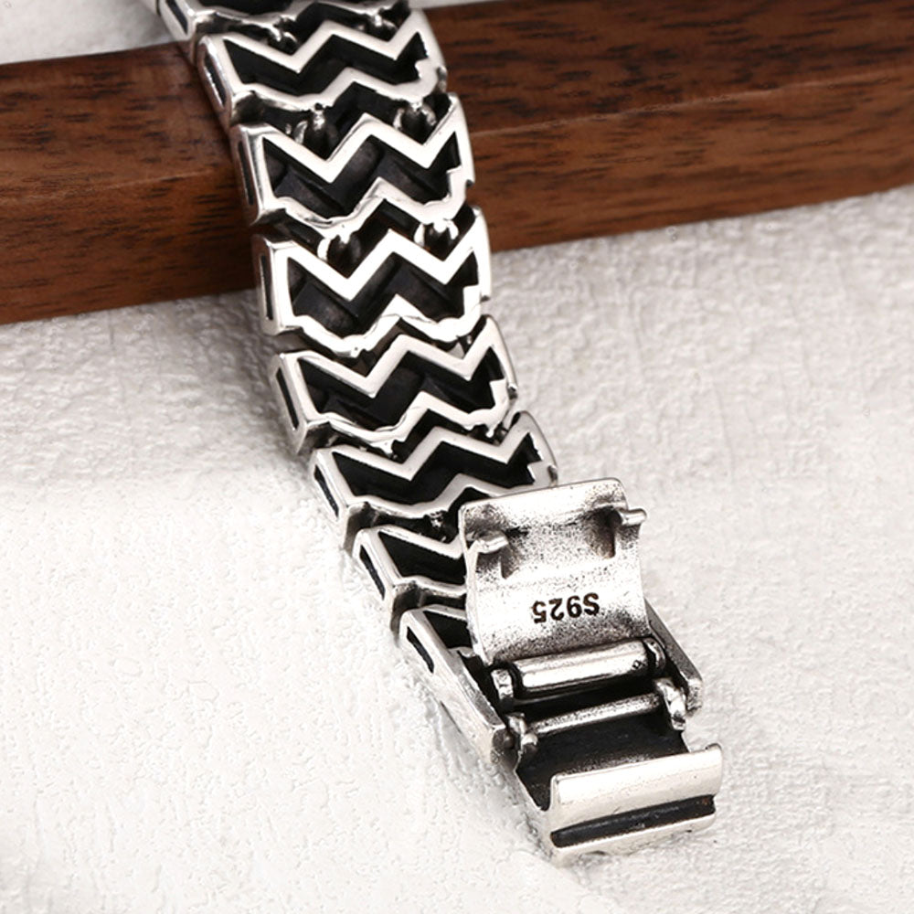 Men's Sterling Silver Basket Braided Bracelet