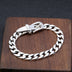 Men's Sterling Silver Belt Buckle Curb Chain Bracelet