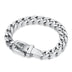 Men's Sterling Silver Belt Buckle Curb Chain Bracelet