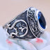 Men's Sterling Silver Blue Crystal Ring