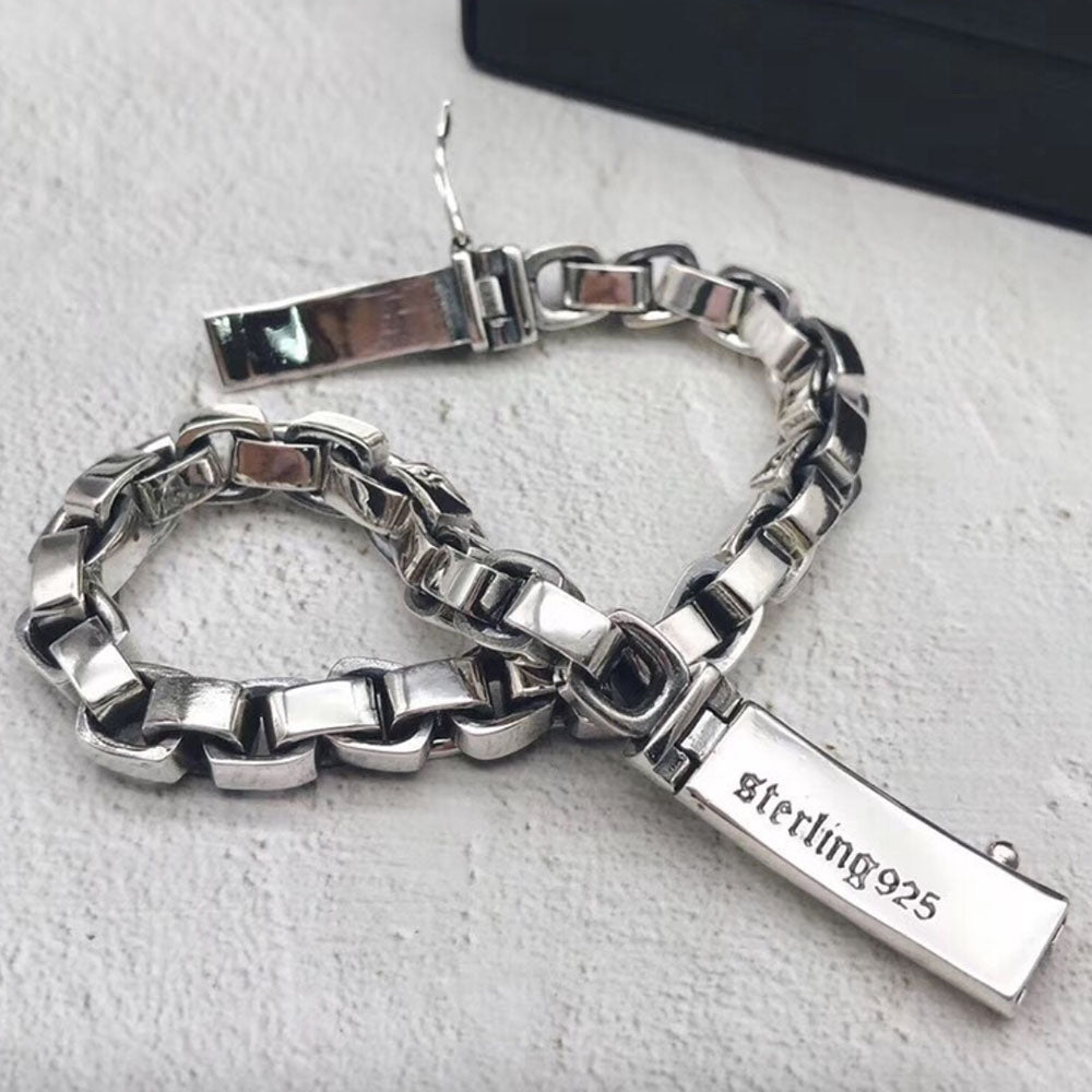 Men's Sterling Silver Box Chain Bracelet