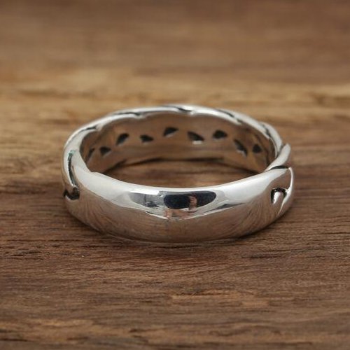 Men's Sterling Silver Braided Pattern Band Ring