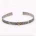 Men's Sterling Silver Braided Pattern Skull Cuff Bracelet