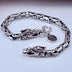 Men's Sterling Silver Byzantine Chain Dragon Bracelet