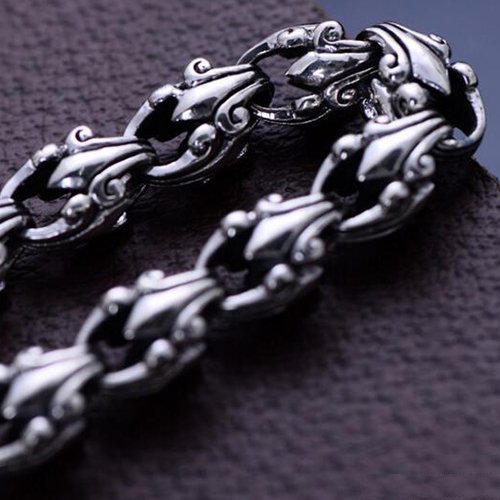 Men's Sterling Silver Cross Flora Bracelet