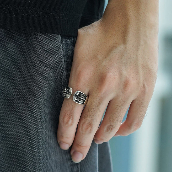 Men's Sterling Silver Crowns Wrap Ring