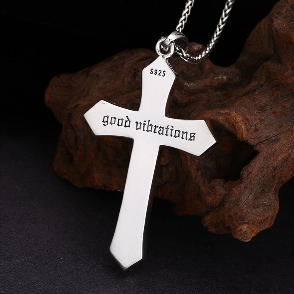 Men's Sterling Silver Crucifix Pendant Necklace