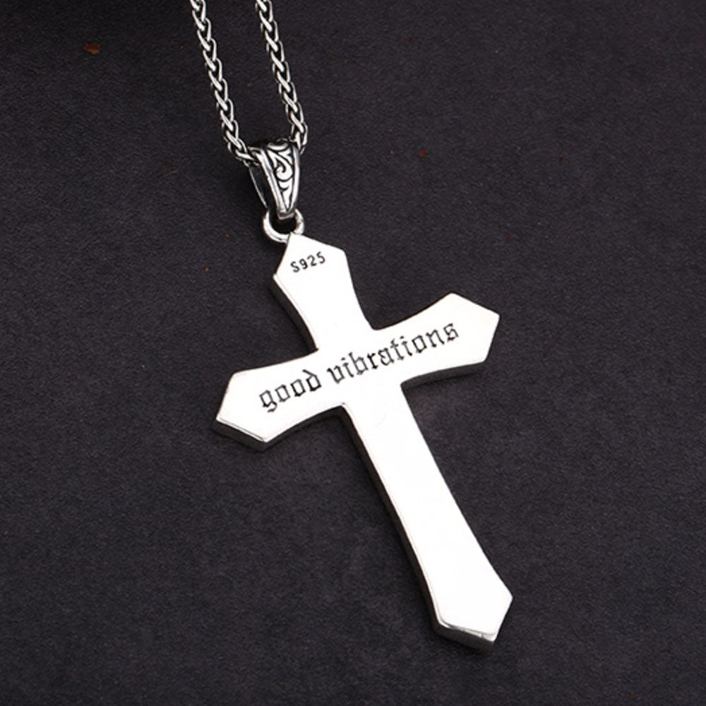 Men's Sterling Silver Crucifix Pendant Necklace