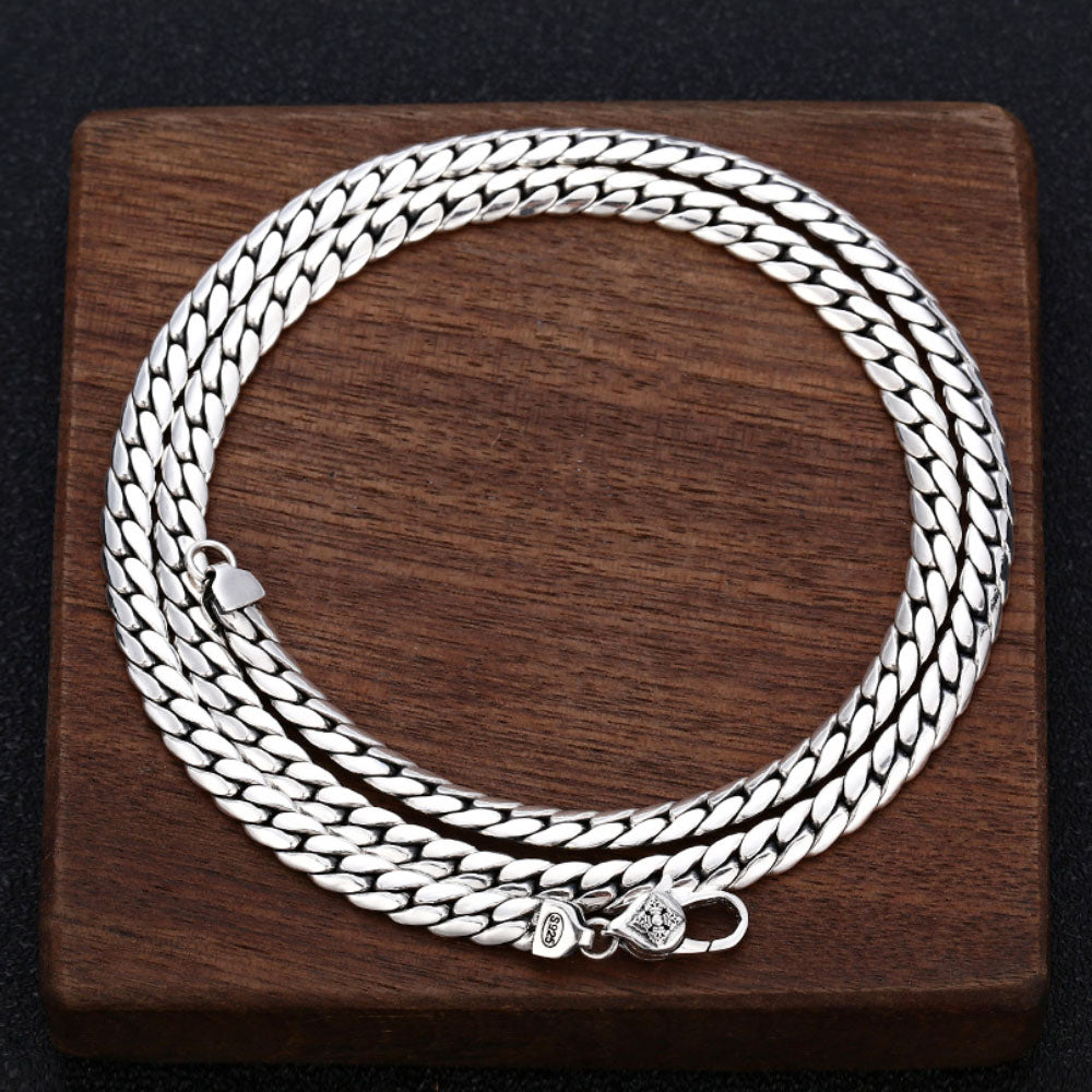 5mm Men's Sterling Silver Curb Chain 