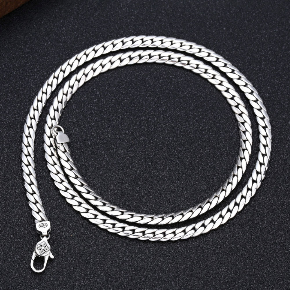 5mm Men's Sterling Silver Curb Chain 18”-28”