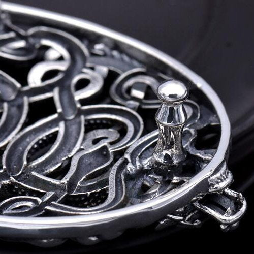 Men's Sterling Silver Double Dragon Belt Buckle