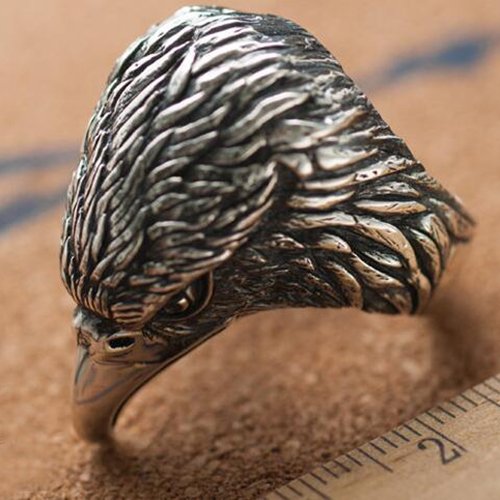 Men's Sterling Silver Eagle Head Ring