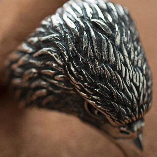 Men's Sterling Silver Eagle Head Ring