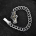 Men’s Sterling Silver Eagle Sword Cuban Link Bracelet