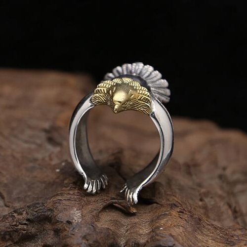 Men's Sterling Silver Eagle Wrap Ring - Main Image