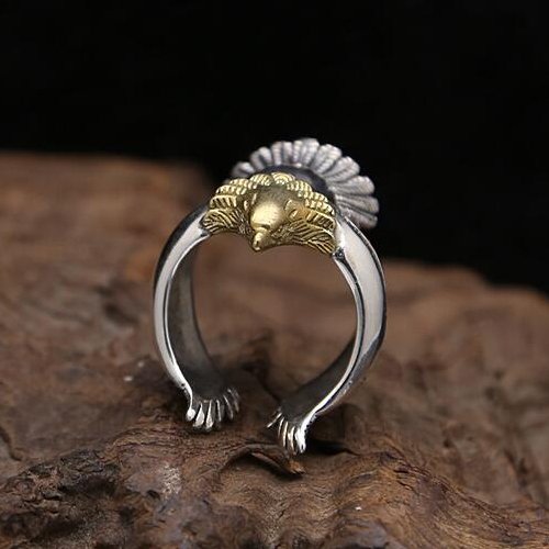 Men's Sterling Silver Eagle Wrap Ring