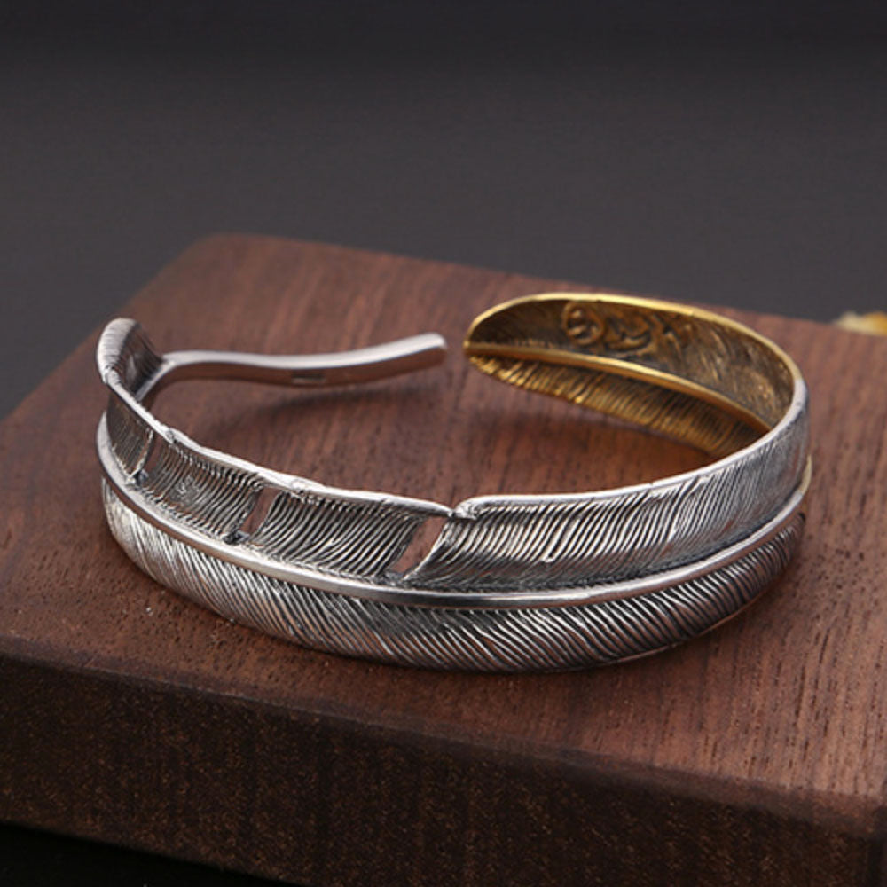 Fashion Sterling Silver Men's Dual Tone Bracelet