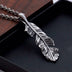 Men's Sterling Silver Feather Pendant Necklace