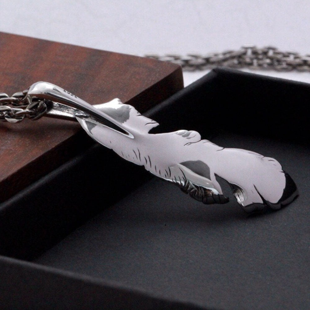 Men's Sterling Silver Feather Pendant Necklace