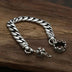 Men's Sterling Silver Floral Cross Curb Chain Bracelet