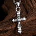 Men's Sterling Silver Hammered Cross Necklace
