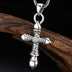 Men's Sterling Silver Hammered Cross Necklace