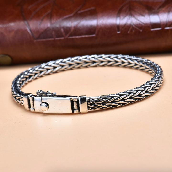 Men's Sterling Silver Handwoven Bracelet
