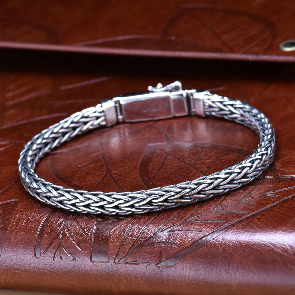 Men's Sterling Silver Handwoven Bracelet