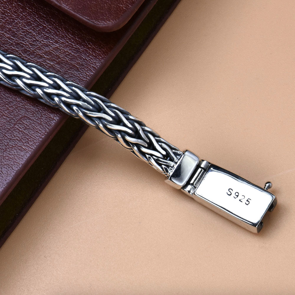 Men's Sterling Silver Handwoven Bracelet
