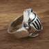 Men's Sterling Silver Armor Skull Ring