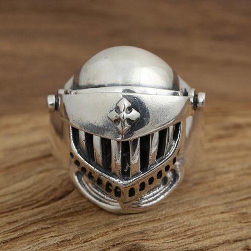 Men's Sterling Silver Armor Skull Ring