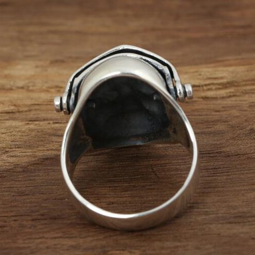 Men's Sterling Silver Armor Skull Ring