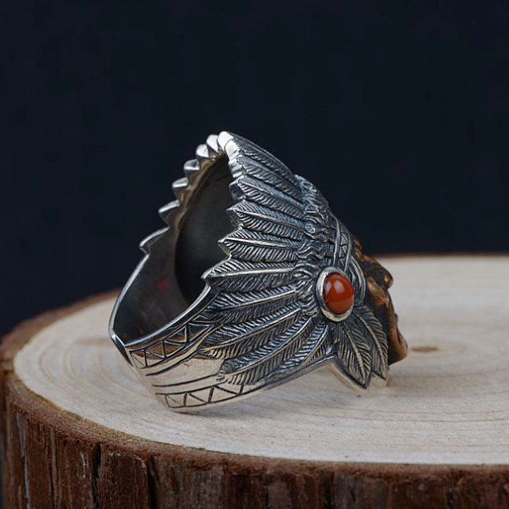 Men's Sterling Silver Indian Chief Ring