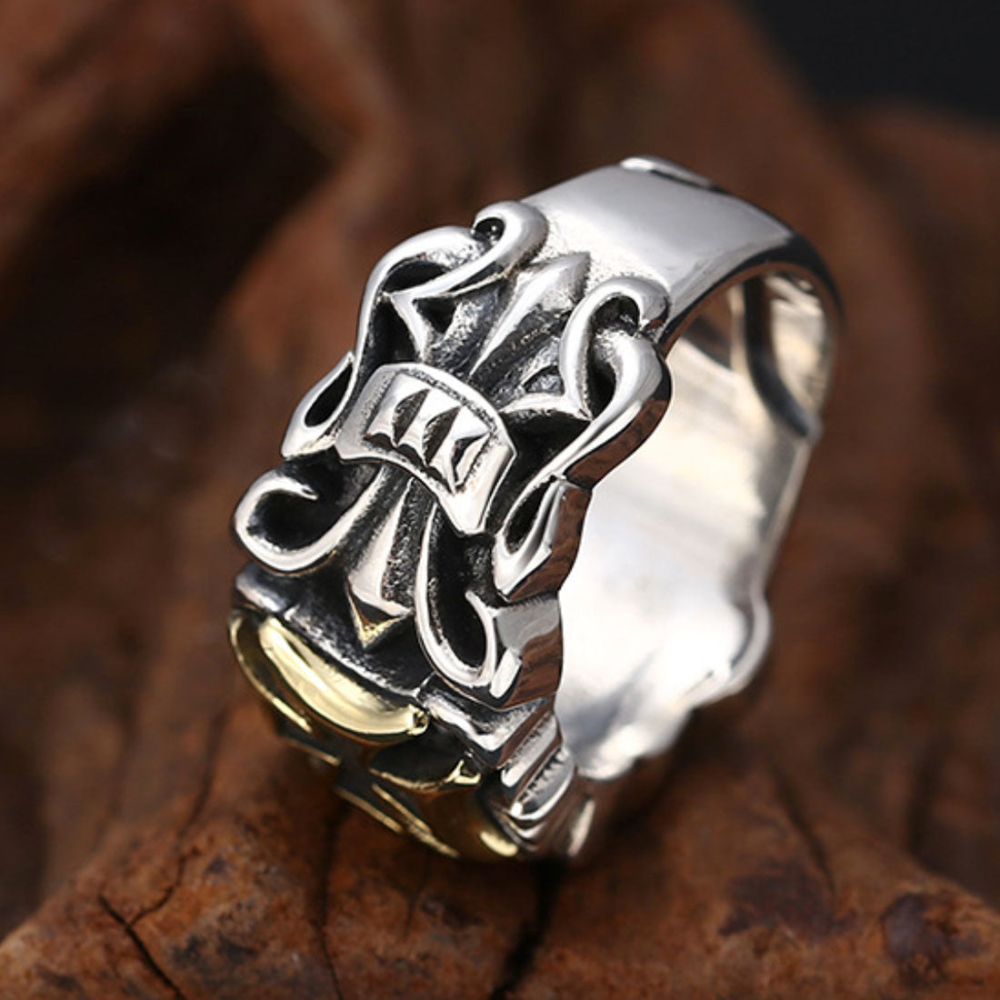 Men's Sterling Silver Iron Cross Ring