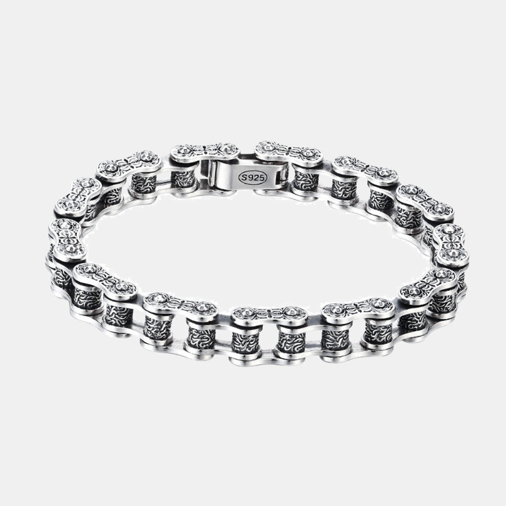 Men's Sterling Silver Ivy Bike Chain Bracelet