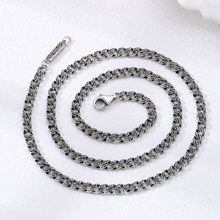 Men’s Sterling Silver Ivy Pattern Cuban Link Chain