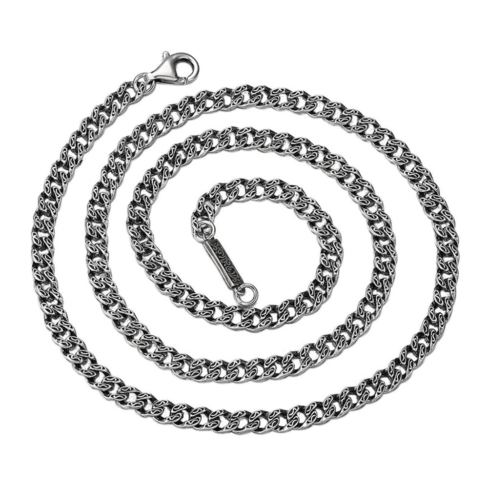 Men’s Sterling Silver Ivy Pattern Cuban Link Chain