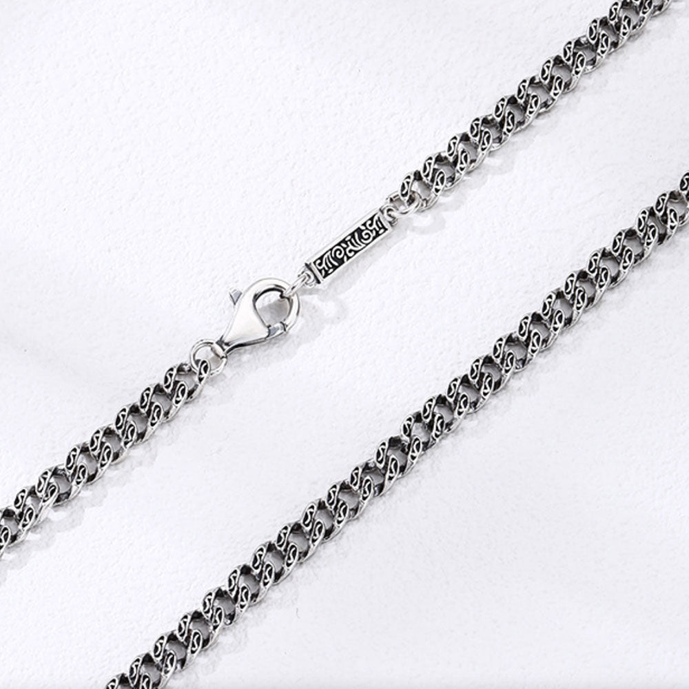 Men’s Sterling Silver Ivy Pattern Cuban Link Chain